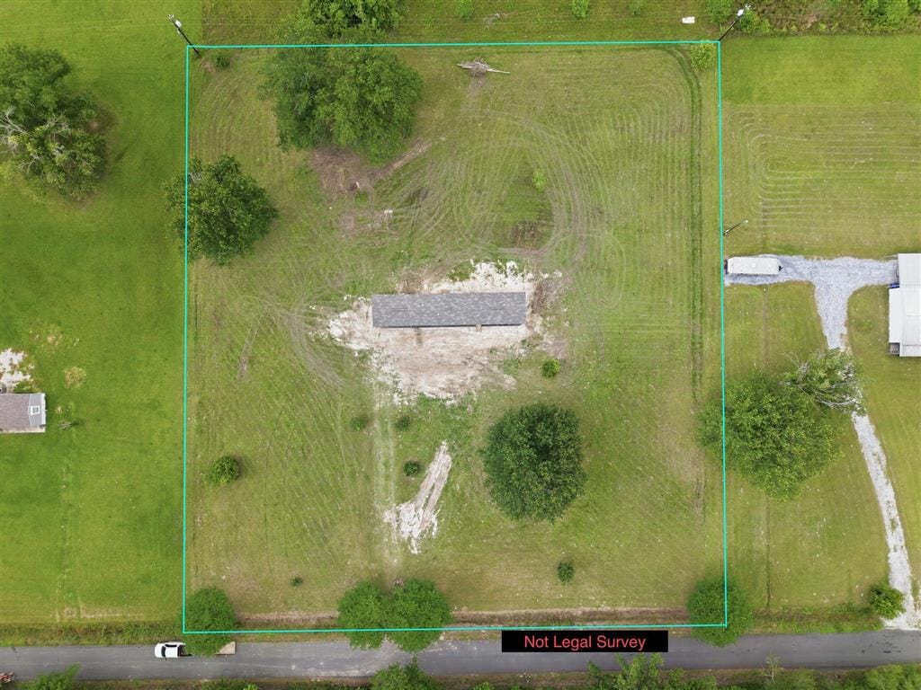 Aerial boundary map of the two-acre property at 1425 Foreman Road, marked not a legal survey