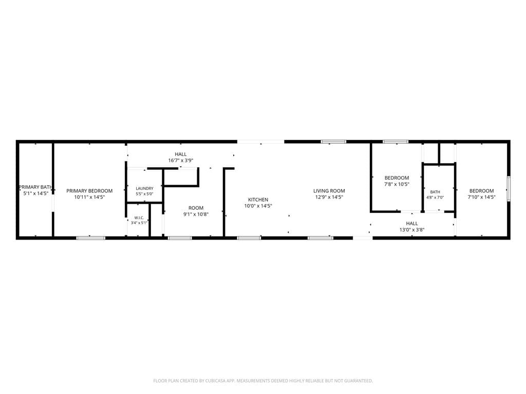 Floor plan of the three-bedroom, two-bathroom Clayton Aspen home