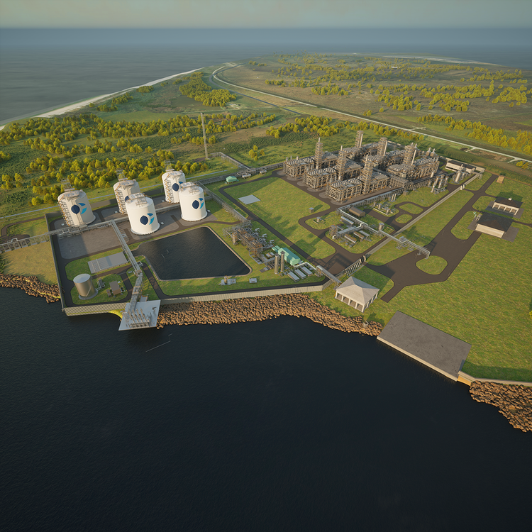 Rendering of the Commonwealth LNG export facility in Cameron Parish, Louisiana