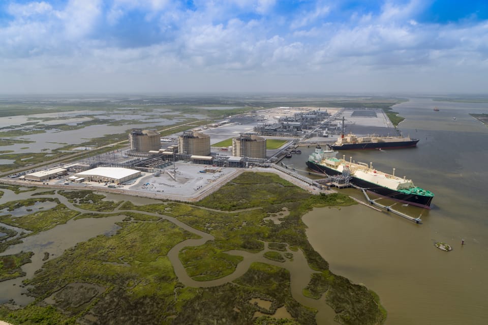 Aerial view of Cameron LNG’s liquefaction facility in Hackberry, Louisiana.